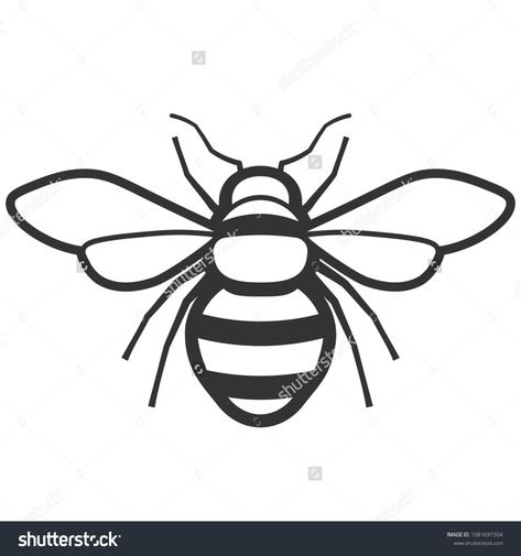 Honey bee black and white icon. Pest control clipart isolated on white backgroundwhite#icon#black#Honey Honey Bee Art Drawings, Honey Bee Drawing, Bee Outline, Bees For Kids, Bee Sketch, Bee Stencil, Bee Icon, Bee Coloring Pages, Bee Drawing