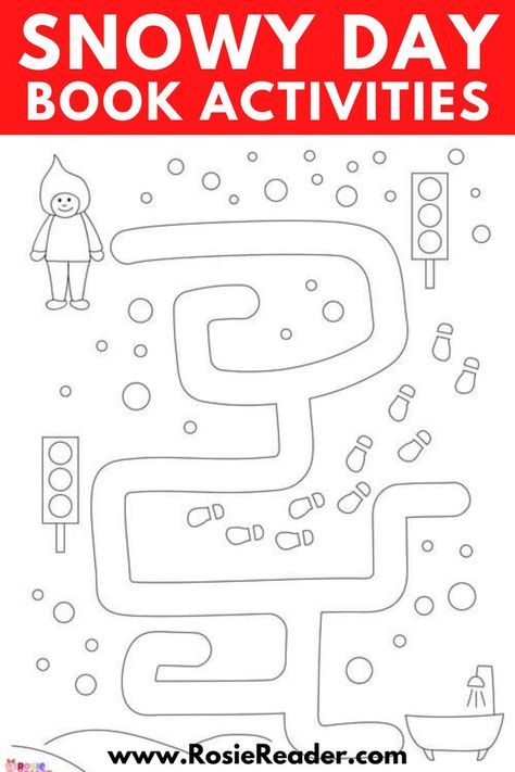 I love Snowy Day book activities, especially THIS one! This is such a cool winter maze activity for kids and such a hit on snowy days!! PS - it's free! Snowy Day Book Activities, The Snowy Day Activities, The Snowy Day Book, The Snowy Day, Mazes For Kids Printable, Book Printables, Free Preschool Printables, Mazes For Kids, Winter Activities For Kids