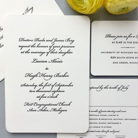 An elegant, all script wedding invitation in black ink Wedding Invitations Traditional Elegant, Cursive Wedding Invitations, Traditional Wedding Invitation Wording, Script Wedding Invitations, Traditional Wedding Invitations, Cursive Script, September Wedding, Invitation Wording, Wedding Vibes