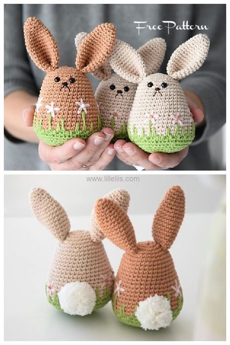 Amigurumi spring bunny Free Crochet Patterns Easter Crochet Patterns Free, Easter Bunny Crochet Pattern, Amigurumi Minta, Crochet Bunny Pattern, Easter Crochet Patterns, Bunny Crochet, Crochet Animals Free Patterns, Crochet Amigurumi Free, Spring Bunny