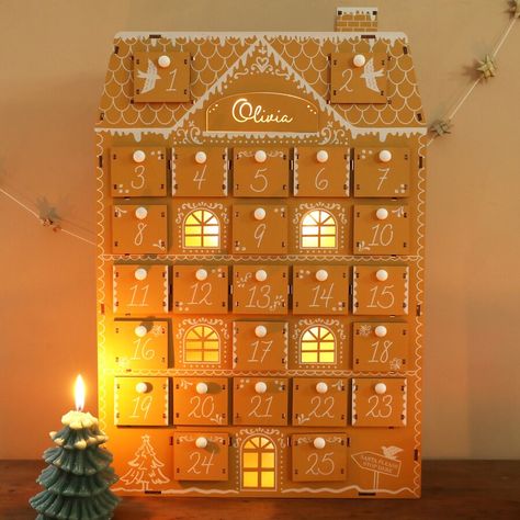 Wooden Gingerbread House, Advent Calendar House, Reusable Advent Calendar, Advent House, Advent Calendar Fillers, Wooden Advent Calendar, Lisa Angel, Advent Calenders, Christmas Calendar