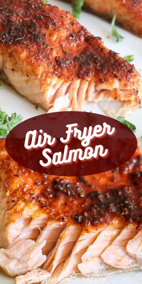 Salmon In Air Fryer, Air Fryer Recipes Salmon, Cooked Fish, Cook Salmon, Air Fryer Salmon, Air Fryer Oven Recipes, Healthy Salmon Recipes, Fried Salmon, Baked Salmon Recipes