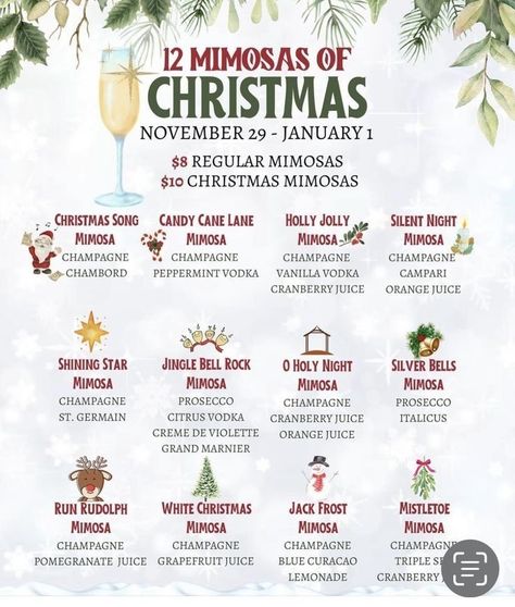 Cute Christmas Drinks, Christmas Alcoholic Drinks Recipes, Christmas Drink Ideas, Mimosa Champagne, Peppermint Vodka, Vodka Cranberry, Christmas Drinks Alcohol, Hello Christmas, Citrus Vodka