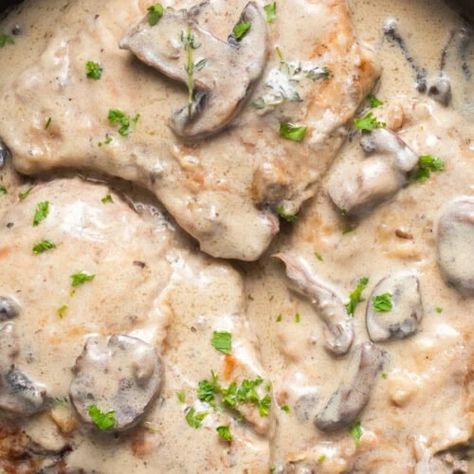 Easy Cream Of Mushroom Soup Pork Chops 3 Easy Cream Of Mushroom Soup, Cream Of Mushroom Pork Chops, Mushroom Soup Pork Chops, Soup Pork, Mushroom Pork Chops, Tender Pork Chops, Creamy Mushroom Soup, Juicy Pork Chops, Cream Of Mushroom Soup