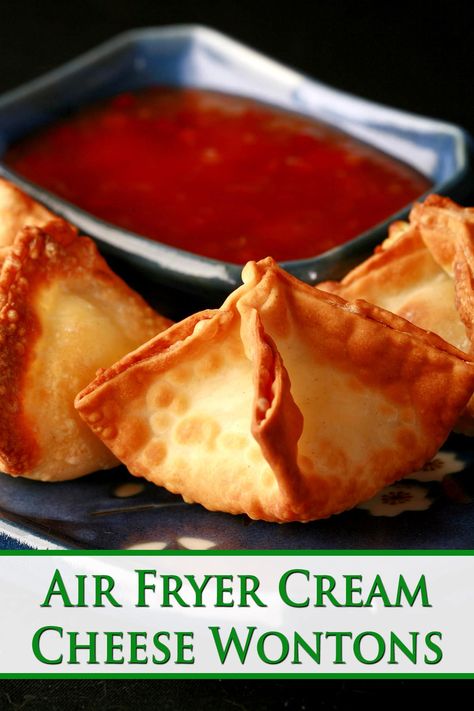 Air Fryer Cream Cheese Wontons Cream Cheese Rangoon Air Fryer, Air Fryer Cream Cheese Wontons, Airfryer Lunch Recipes, Airfryer Lunch, Air Fryer Cream Cheese, Panini Grill, Air Fryer Recipes Snacks, Cheese Wontons, Cream Cheese Wontons