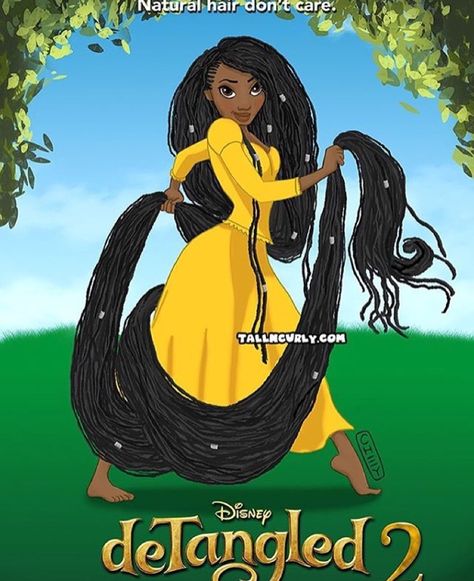 Black rapunzel Funny Rapunzel, Black Disney Princess, Twisted Hair, Natural Hair Art, Afrique Art, Afrikaanse Kunst, Hair Quotes, Art Africain, Black Artwork