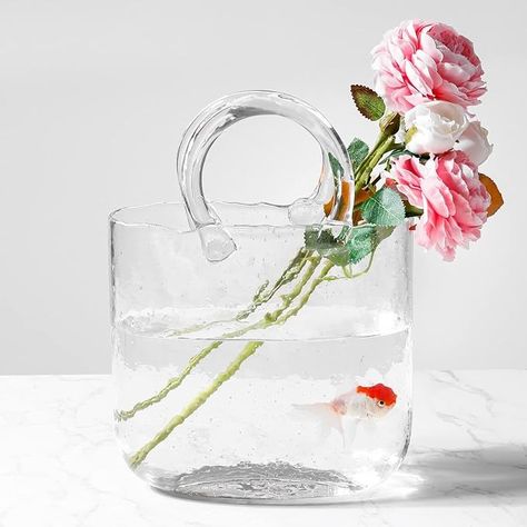 Amazon.com: Virlwere Flower Vase Glass Bag Vase Handbag Vase Clear Glass Vase Glass Vase with Air Purse Vase Modern Farmhouse Decor : Home & Kitchen Handbag Vase, Purse Vase, Vase Fish Tank, Bag Vase, Glass Bag, Pink Glass Vase, Clear Glass Vase, Vase Modern, Clear Purses