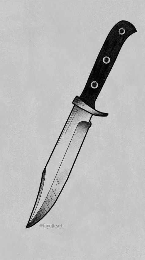 knife tattoo design Knife In Back Drawing, Buck 120 Knife Tattoo, Knife Design Tattoo, Aesthetic Knife Tattoo, Bowie Knife Drawing, Nifes Wallpaper, Knife Design Drawing, Hunting Knife Drawing, Drawings Of Knives