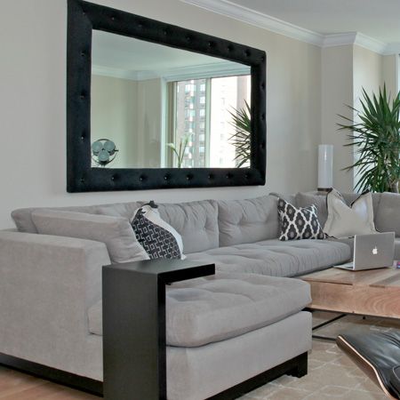 How to Create A Focal Point in Your Living Room Above The Couch, Furnitur Ruang Keluarga, Mirror On The Wall, Living Room Mirrors, Design Del Prodotto, Large Mirror, Design Living Room, Living Room Grey, Large Living Room