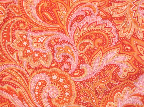 pretty paisley! Reminds me of a tote bag I had when I was 5 years old. Orange Wallpapers, Madhur Jaffrey, Furniture Decoupage, Paisley Background, Red Couch, Boho Paisley, Indian Party, Pattern Recognition, Fabric Ideas