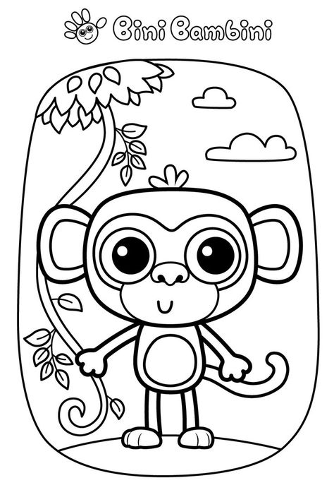 Zoo Coloring Pages, Kindergarten Drawing, Monkey Coloring Pages, Tumblr Coloring Pages, Fnaf Coloring Pages, Family Coloring Pages, Nature And Animals, Drawing Lessons For Kids, Paw Patrol Coloring