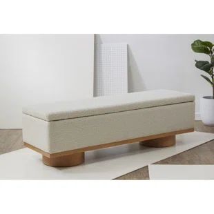 Wayfair | Long Storage Benches You'll Love in 2022 Flip Top Storage Bench, White Bench, Living Room Essentials, Upholstered Storage Bench, Modern Bench, Living Room Furniture Chairs, Upholstered Storage, Upholstered Fabric, Wood Bench