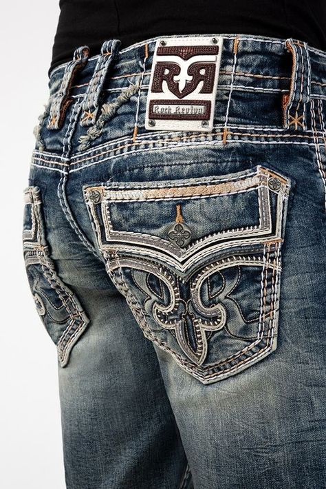 Mens Pants Fashion Casual, Mens Jeans Pockets, Rock Revival Jeans Mens, Rock And Roll Jeans, Denim Clothes, Mens Designer Jeans, Trendy Pants, Buckle Jeans, Cute White Guys