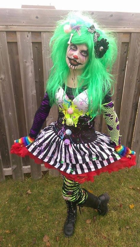 costume inspiration for 2016? Haunt Actor Costumes, Clown Costume Women Scary, Creepy Diy Halloween Costumes, Neon Clown Costume, Plus Size Clown Costume, Scare Actor Costumes, Creepy Clown Costume Women, Scary Clown Costume Women, Diy Clown Costume For Women