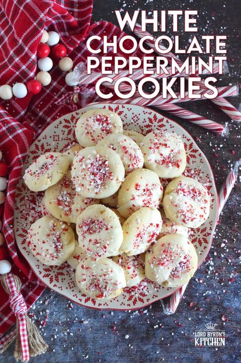 White Chocolate Peppermint Cookies, Crushed Peppermint, Melted White Chocolate, White Chocolate Peppermint, Chocolate Peppermint Cookies, Impressive Recipes, Peppermint Cookies, Melted Chocolate, Trending Pins