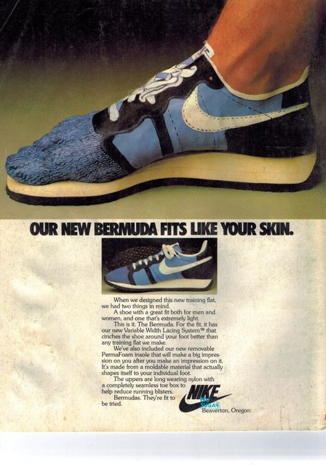 1979 US Nike advert  Nike Bermuda Vintage Nike Shoes, Old Nike, Old Nikes, Nike Poster, Vintage Running, Zapatillas Nike Air, Nike Ad, Sneaker Posters, Retro Sport