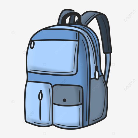 School Bag Illustration, Blue School Bag, Bag Clipart, Backpack Drawing, Bag Png, Bag Illustration, School Cartoon, Creativity Exercises, Bag Cartoon