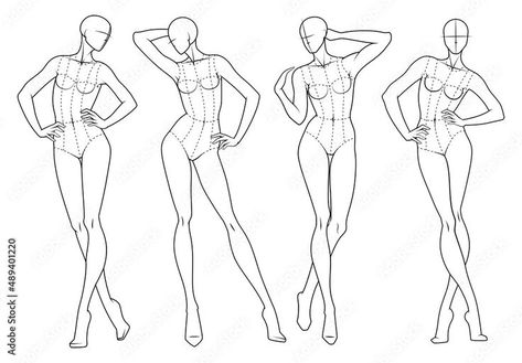 Fashion figure ten heads design template croquis wearing bodice Fashion Design Croquis, Fashion Illustration Template, Fashion Sketch Template, Fashion Model Drawing, Croquis Fashion, Fashion Figure Templates, Fashion Illustration Poses, Fashion Model Sketch, Fashion Figure