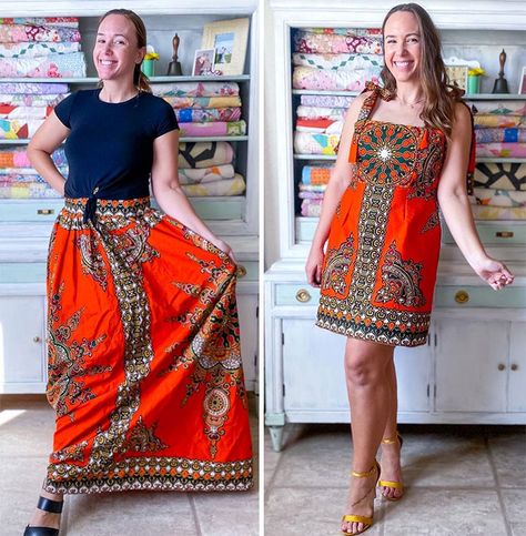 Woman Modifies Old Thrift Store Clothes To Create New Outfits And Here Are 25 Of Her Best Works (New Pics) Upcycle Clothes Refashioning, Dress Into Skirt, Thrift Store Clothes, Upcycle Dress, Dress Makeover, Thrift Store Outfits, Old Clothes Refashion, Estilo Pin Up, Upcycled Dress