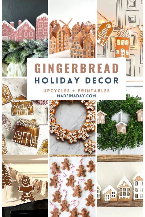 Gingerbread House Garland, Gingerbread House Decor, Gingerbread House Ornaments, Ginger Bread House Diy, Diy Christmas Candy, Gingerbread House Parties, Gingerbread Diy, House Decor Ideas, Gingerbread Christmas Decor