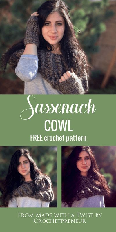 This free pattern is so fast and easy, I can't resist! #outlander #highlandcowl #sassenach #claire #sassenachcowl #outlandercowl #clairecowl #freecrochetpattern #chunkycowlpattern #chunkycowl #granite #hometownusa #lionbrandyarn Outlander Patterns, Outlander Knitting Patterns, Outlander Knitting, Crochet Cowl Free Pattern, Crochet Bloggers, Crochet Cowl Pattern, Pattern Knitting, Cowl Pattern, Cowl Scarf