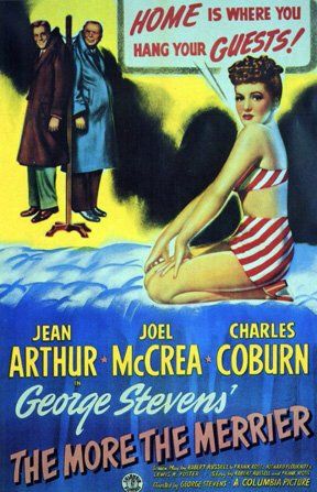 Embedded image Jean Arthur, Old Movie Posters, The More The Merrier, John Wilson, Old Movie, American Comedy, Turner Classic Movies, Classic Movie Posters, Best Supporting Actor