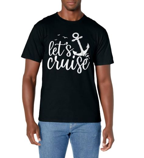 PRICES MAY VARY. Let's Cruise - The perfect and funny design on a cruise! Also great for a boat trip or ship, vacation & travel, beach & summer! Makes a great gift for men & women, teens & kids, boys & girls, couples and a perfect family matching cruise outfit! CLICK ON OUR BRAND NAME ABOVE FOR MORE MATCHING CRUISE VACATION ITEMS & COLORS! Lightweight, Classic fit, Double-needle sleeve and bottom hem Vacation Items, Kids Vacation, Boat Trip, Cruise Outfits, Great Gifts For Men, Perfect Family, Summer Family, Travel Beach, Cruise Vacation