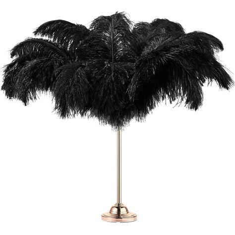 PRICES MAY VARY. Plentiful Quantity: you will receive 30 pieces of black ostrich feathers, measuring about 10 - 12 inches/ 25 - 30 cm, the quantity is sufficient to meet your daily decoration needs and DIY requirements; You can also share them with your friends and family to experience the beautiful atmosphere Natural Ostrich Feathers: the large wedding feathers are decorated with ostrich feathers, soft and smooth, light and fluffy, no smell, all the feathers have been cleaned, can be applied as Centerpieces For Party 50th Birthday, All Black Centerpieces, Black Feather Centerpieces, Black Gold Party Decorations, Wedding Feathers, Black And Gold Party Decorations, Ostrich Feather Centerpieces, Black Centerpieces, Sweet 16 Centerpieces