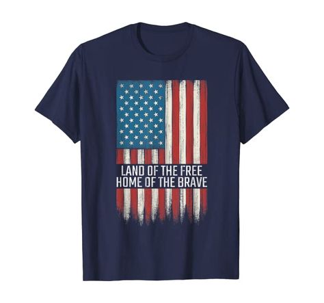 Vintage American Flag Tshirt | Patriotic Land Of The Free Home Of The Brave T-shirt for men women and youth. A cool USA patriotic T-shirt for proud Americans and those who love The United States Of America! A great 4th of July - Independence Day, Memorial Day and Veterans Day T-shirt! Vintage American Flag, American Flag Tshirt, Home Of The Brave, Usa Patriotic, Land Of The Free, Usa Outfit, Funny Hoodies, Patriotic Shirts, The Brave