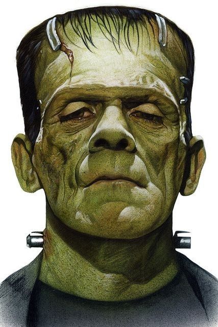 Frankenstein Face Paint Men, Frankenstein Painting, Universal Monsters Art, Frankenstein Tattoo, Hollywood Monsters, Frankenstein Art, Monster Squad, Halloween Wallpaper Cute, Monster Drawing