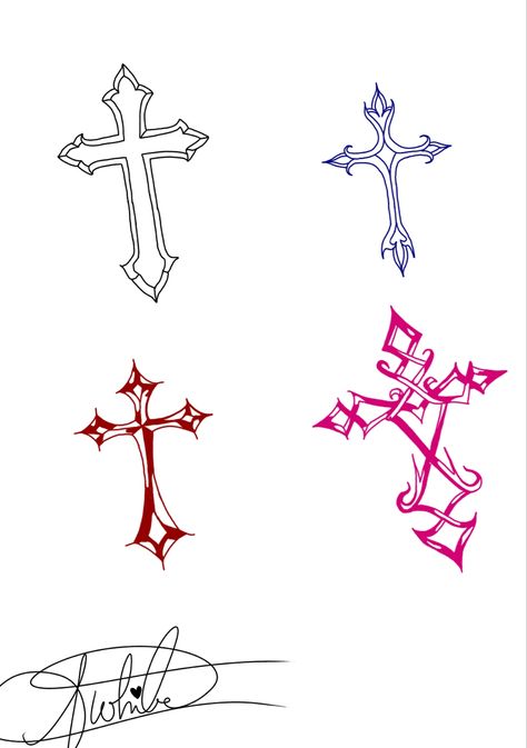 Y2k Cross Tattoo, Types Of Crosses, Y2k Cross, Cross Tattoo, Tattoo Inspo, Draw Your, Different Types, Tatting, Tattoo Ideas