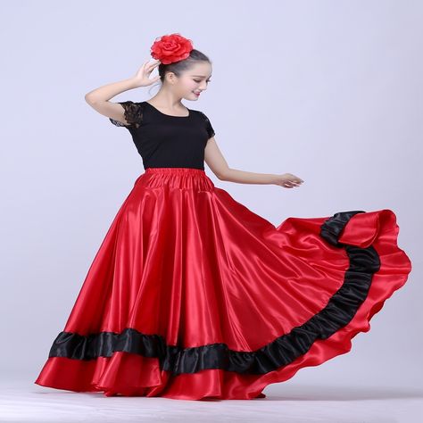 Cheap spanish dance costumes, Buy Quality spanish flamenco skirt directly from China flamenco dress for women Suppliers:  Spanish Flamenco Skirt Belly Dance Skirt Spanish Dance Costumes Brazil Dance Costume Gypsy Ro Flamenco Dress Dropshipping Enjoy ✓Free Shipping Worldwide! ✓Limited Time Sale ✓Easy Return. Spanish Style Dress, Spanish Outfits, Flamenco Costume, Spanish Clothing, Spanish Flamenco, Dance Costumes Dresses, Flamenco Skirt, Spanish Dance, Belly Dance Skirt