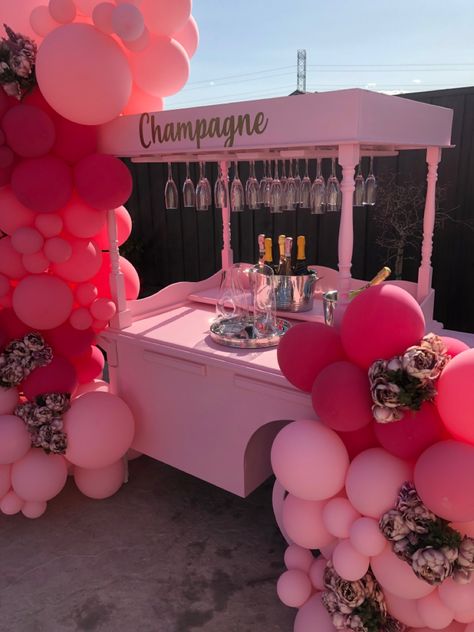 All Shades Of Pink Birthday Party, Birthday Brunch Pink Theme, Shades Of Pink Theme Party, 21 Shades Of Pink Party Decorations, Different Shades Of Pink Birthday Party, Pink Party Astetic, Barbie Pink Party Decorations, Pink Party Ideas For Adults Decorations, All Pink Party Ideas