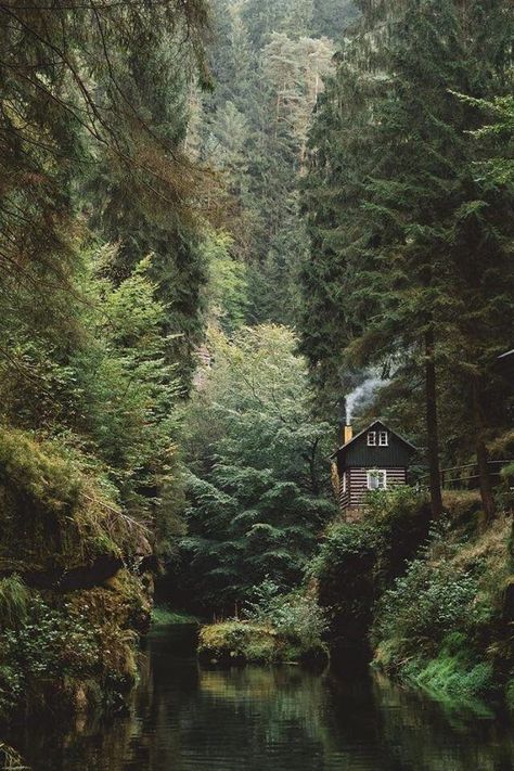 Small cabin in a forest near the river - Beautiful places. Best places in the world. Shut up and take me there! Landscape Edging Stone, Edging Landscape, Landscape Ideas Front Yard Curb Appeal, Stone Landscape, Wood Landscape, Diy Landscape, Simple Landscape, Camping Photography, White Landscape