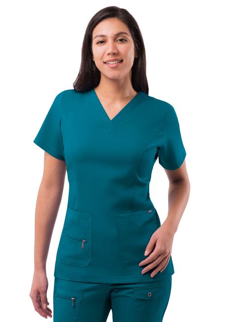 Women's Elevated V-neck Scrub Top - A & K scrubs and more Scrubs Uniform, Fashion Mask, Scrub Sets, Princess Seam, Scrub Tops, V Neckline, Basic Style, Betsey Johnson, Scrubs