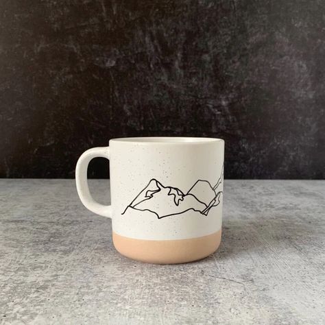 Ridge Illustration, Bread Proofer, Hand Painted Planter, Diy Pottery Painting, Mountain Illustration, Paint Your Own Pottery, Diy Pottery, Time Design, Mountain Paintings