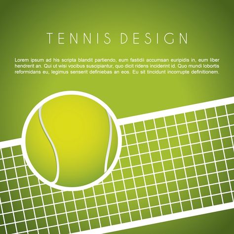 Tennis design over green background vect... | Premium Vector #Freepik #vector #tennis-net #tennis-court #tennis-ball #tennis-background Tennis Net Illustration, Tennis Background, Tennis Images, Tennis Design, Tennis Net, Tennis Ball, Green Background, Green Backgrounds, Tennis Court