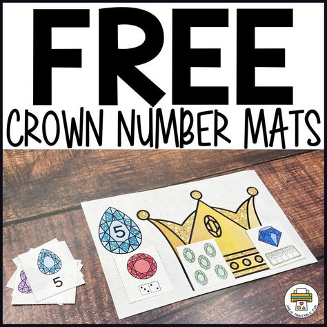 This free set includes 10 Number Mats and Cards to match up to each. The assembly is easy, simply print and cut. You can also laminate them for extra durability.Children can demonstrate 1:1 correspondence, subitizing, number recognition and identifying numbers represented in a variety of formats. These mats make the perfect addition to your Nursery Rhyme, or  Medieval Fantasy  & Fairy Tales Theme.​Download this ActivityThis Crown Counting activity is included in my [ Medieval Math Activities, Fairytale Math Activities Preschool, Fairy Tales Preschool Activities Free Printables, Fairytale Math Preschool, Fairy Tale Math, Fairy Tales Preschool Activities, Prek Lessons, Classroom Birthdays, Disney Lessons