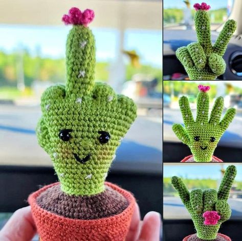 Cactus Hand Crochet Pattern Free, Stuffed Crochet, Crochet Plants, Crochet Critters, Crochet Amigurumi Patterns, Yarn Project, Crochet Coasters Free Pattern, Diy Crochet Patterns, Crochet Idea