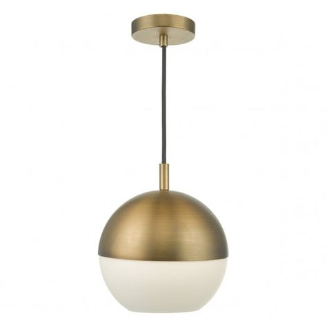 Brass Ceiling, Dar Lighting, Contemporary Pendant, Light Ceiling, Opal White, Luminaire Design, Globe Pendant, Aged Brass, Ceiling Pendant