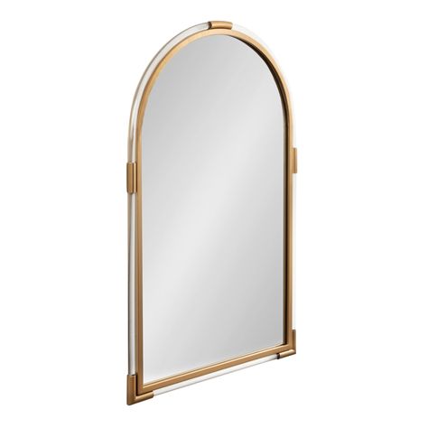 PRICES MAY VARY. Unique Mirror Design: This bold wall decor piece is fantastic for showcasing elevated style with its arched shape and mixed materials frame Modern Entryway Arched Mirror: The unique design and light, airy feel of this arch mirror make it the perfect addition to a teen bedroom or a youthful living room Versatile Mirror Decor: Due to its arched shape and charming finish, this wall mirror can be used above a fireplace mantel or as a bathroom vanity mirror Easy to Hang: A keyhole ha Gold Art Deco Mirror, Arch Mirror Decor, Arch Mirror Bathroom, Gold Arch Mirror, Acrylic Arch, Pretty Bathroom, Arched Wall Mirror, Glam Mirror, Bathroom Console