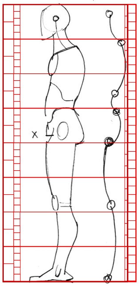 Attempted To Use Head Division Grid Scale on Profile Art Figure. #Standing #Sideways Head Scale Drawing, Sideways Anatomy, Sideways Head Drawing, Person Standing Sideways Drawing, Side Body Drawing Reference, Standing Sideways Drawing Reference, Person Standing Sideways Reference, Person Standing Sideways, Person Standing Straight