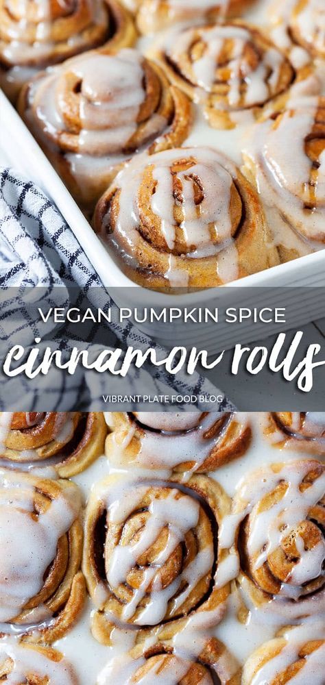 Vegan Pumpkin Spice Cinnamon Rolls that everyone will love! These rolls are fluffy, soft, vegan, and full of delicious pumpkin spice flavor. Pumpkin Roll Vegan, Vegan Pumpkin Cinnamon Rolls, Pumpkin Spice Cinnamon Rolls, Avocado Toast Breakfast, Vegan Pumpkin Spice, Vegan Cinnamon Rolls, Pumpkin Cinnamon Rolls, Pumpkin Chai, Vegan Yogurt