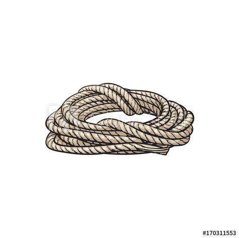 Stock Image: Roll of ship rope, side view cartoon vector illustration isolated on white background. Cartoon illustration of rolled up ship rope for anchoring, docking Ship Rope, White Background Cartoon, Background Cartoon, Western Birthday, Rope Design, Cartoon Images, Cartoon Illustration, Side View, White Background