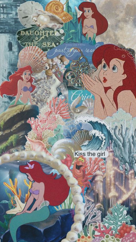 Fav Disney Princess, Mermaid Wallpaper Backgrounds, Ariel Wallpaper, Little Mermaid Wallpaper, Disney Characters Wallpaper, Ariel Disney, Mermaid Wallpapers, Disney Iphone, Disney Collage