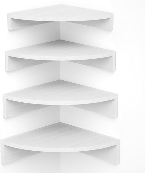 Amazon.com: Alsonerbay White Corner Shelf Wall Mount, Set of 4 Floating Shelves for Storage and Display, Large Wooden Shelves for Bedroom, Living Room, Bathroom, Entryway, Garage : Home & Kitchen Wall Shelf White, Corner Shelving Bedroom, Asthetic Things For Room, Aesthetic Shelves Bedroom, Shelves In Bedroom Aesthetic, Aesthetic Shelving, Cute Shelving, White Corner Shelves, Floating Shelf Bedroom