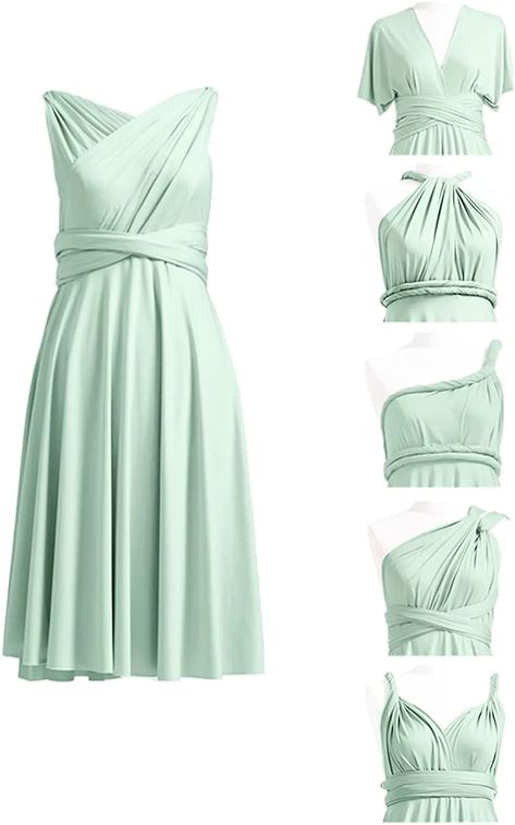 72styles Bridesmaids Dresses Short Infinity Convertible Dress Multiway Transformer Twist Wrap Midi Women Wedding Gutest Dress Sage at Amazon Women’s Clothing store Short Infinity Dress, Bridesmaid Dresses Midi, Bridesmaids Gown, Convertible Wedding Dresses, Infinity Dresses, Infinity Dress Bridesmaid, Elastic Dress, Multiway Dress, Multi Way Dress