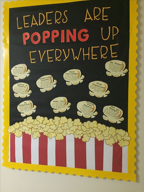 Superstar Bulletin Board Ideas, We Are Leaders Bulletin Board, Customer Service Bulletin Board Ideas, Leadership Board For Work, Leadership Ra Bulletin Boards, Shoutout Bulletin Board Ideas, Cte Bulletin Boards, Conference Room Bulletin Board Ideas, Creativity Starts Here Bulletin Board