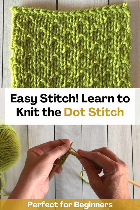 4 Row Repeat Knitting Patterns, Knit Baby Blankets, Knit Stitch Patterns Free, Knitting Hacks, Learn To Knit, Knitting Basics, Knit Ideas, Cute Stitch, Easy Stitch