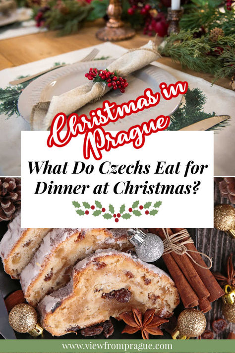 Since my English friends also often ask me what's is the traditional Czech Christmas dinner and what we eat on Christmas Eve I thought I'd share with you what are the traditional Christmas dishes that Czech families enjoy during the holiday season and some of the traditions that are associated with the Christmas Eve dinner. Czech Christmas Traditions, English Christmas Traditions, English Christmas Dinner, Prague Christmas, Christmas Dinner Plates, Eat At Home, Christmas Meal, Around The World Food, English Christmas